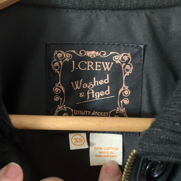 J. Crew women’s xs Black washed and aged utility Jacket - Picture 2 of 9